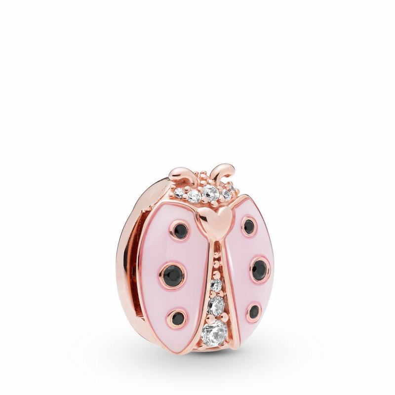 Pandora Australia Reflexions™ Pink Ladybird Clip Charm - Pandora Rose™ | BPJMWY912